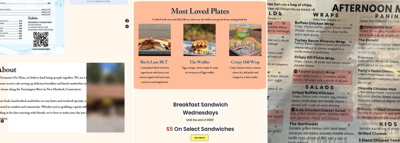 Germain's On Main Menu