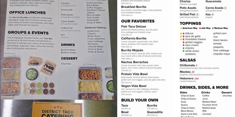 District Taco Menu