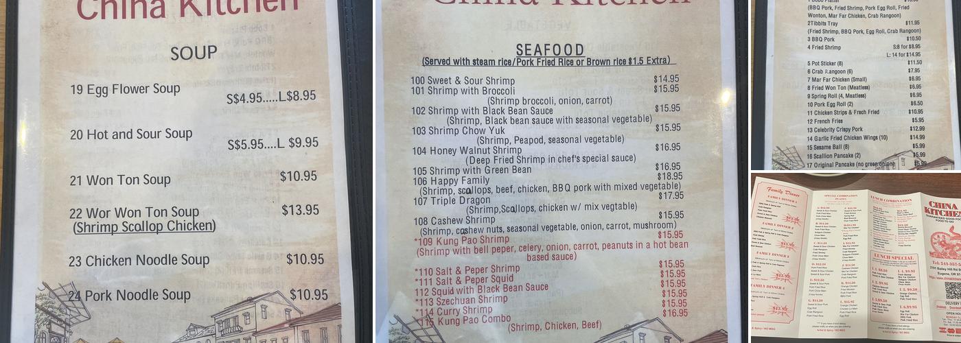 China Kitchen Menu