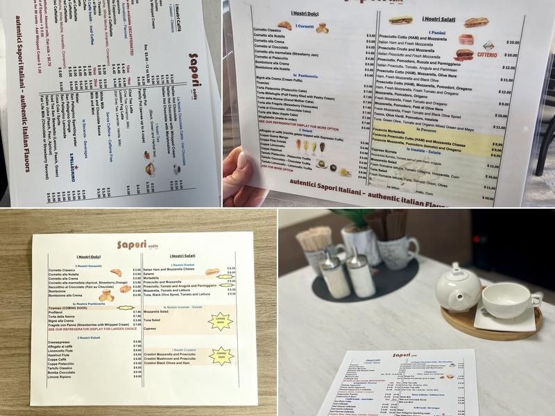 Sapori Caffe Menu