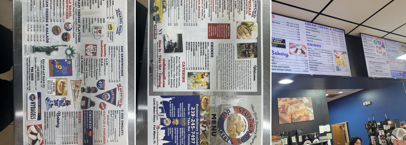 Stuff a Bagel Menu