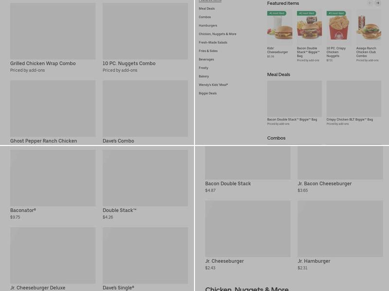Wendy's Menu