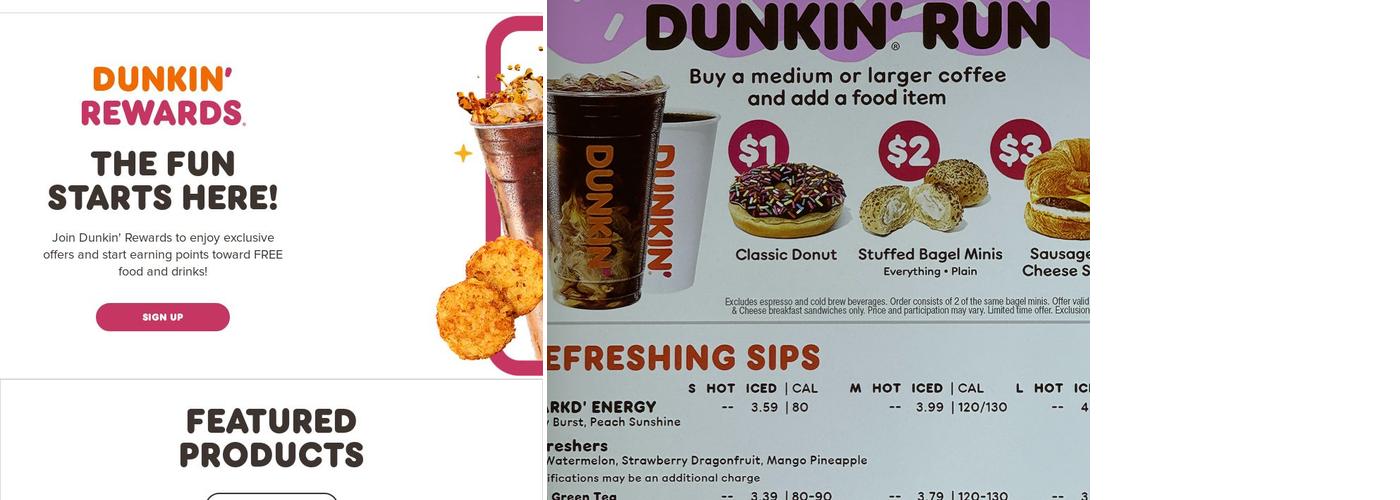 Dunkin' Menu