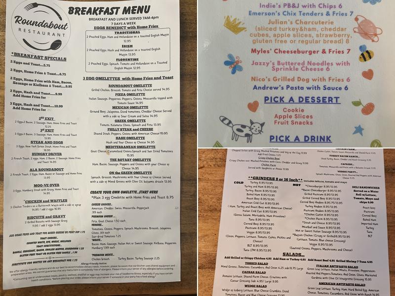 Roundabout Restaurant Menu