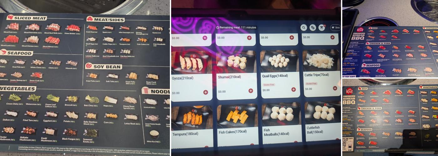 KPOT Korean BBQ & Hot Pot Menu