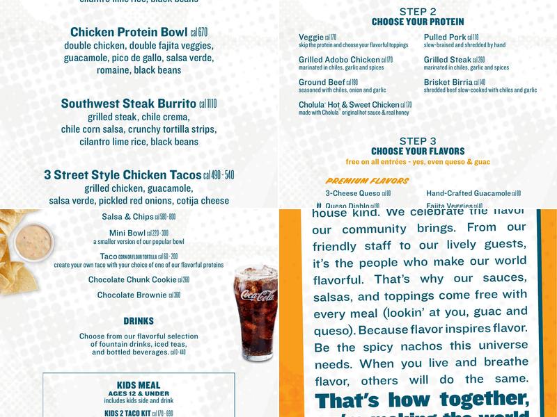 QDOBA Mexican Eats Menu