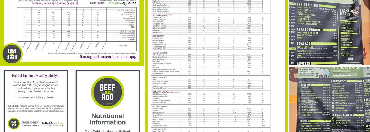 Beef-a-Roo Menu