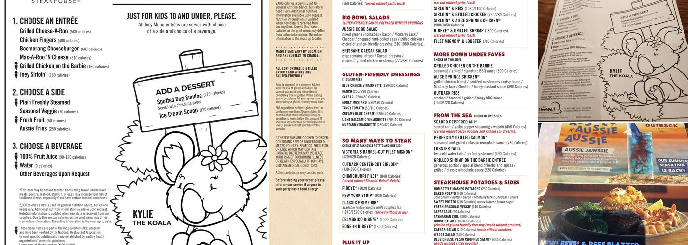 Outback Steakhouse Menu