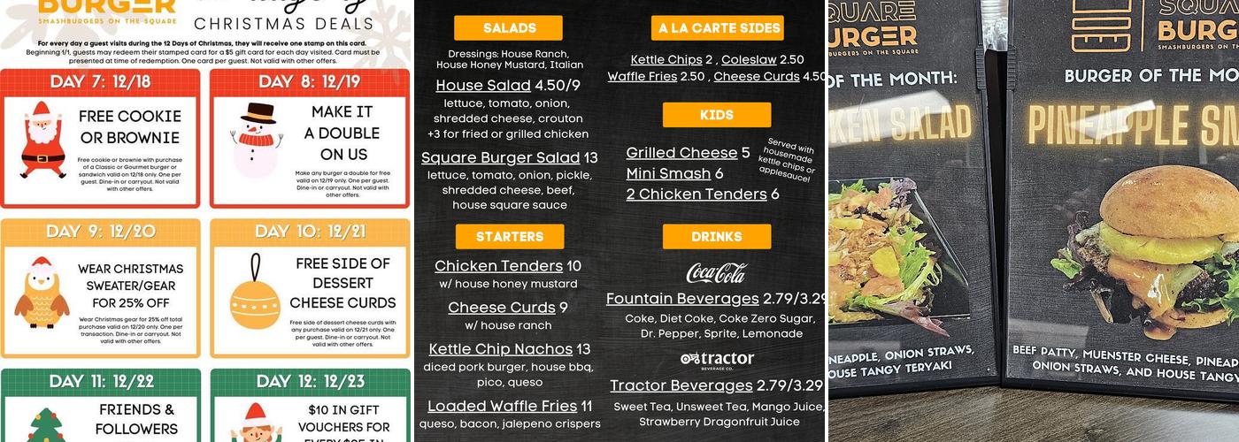 Square Burger Menu