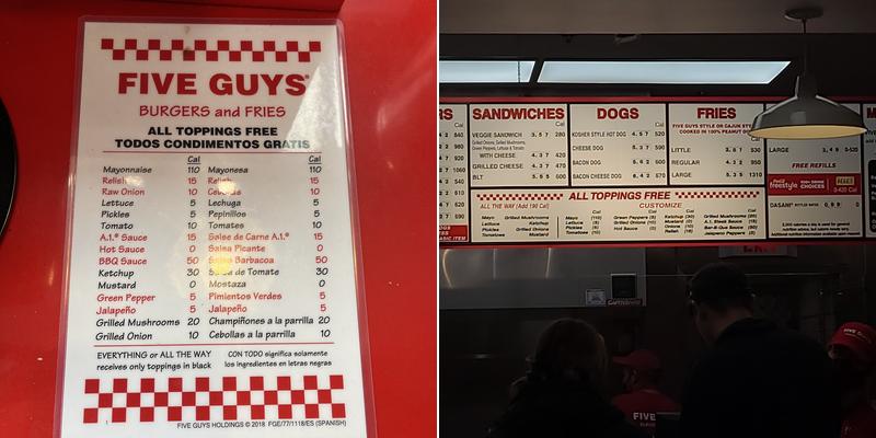Five Guys Menu