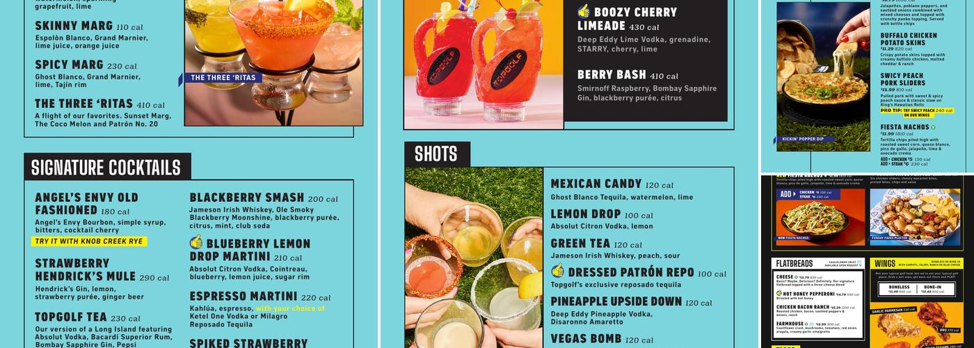 Topgolf Menu