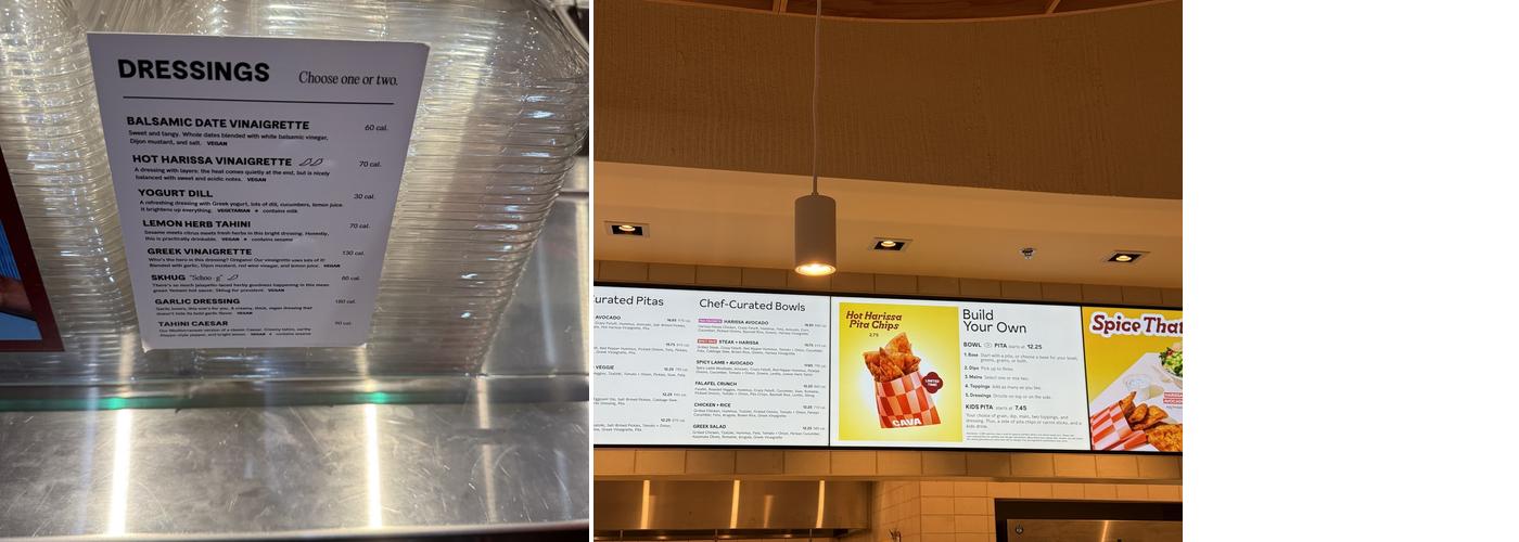 CAVA Menu