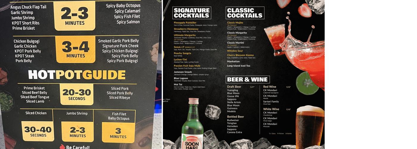 KPOT Korean BBQ & Hot Pot Menu