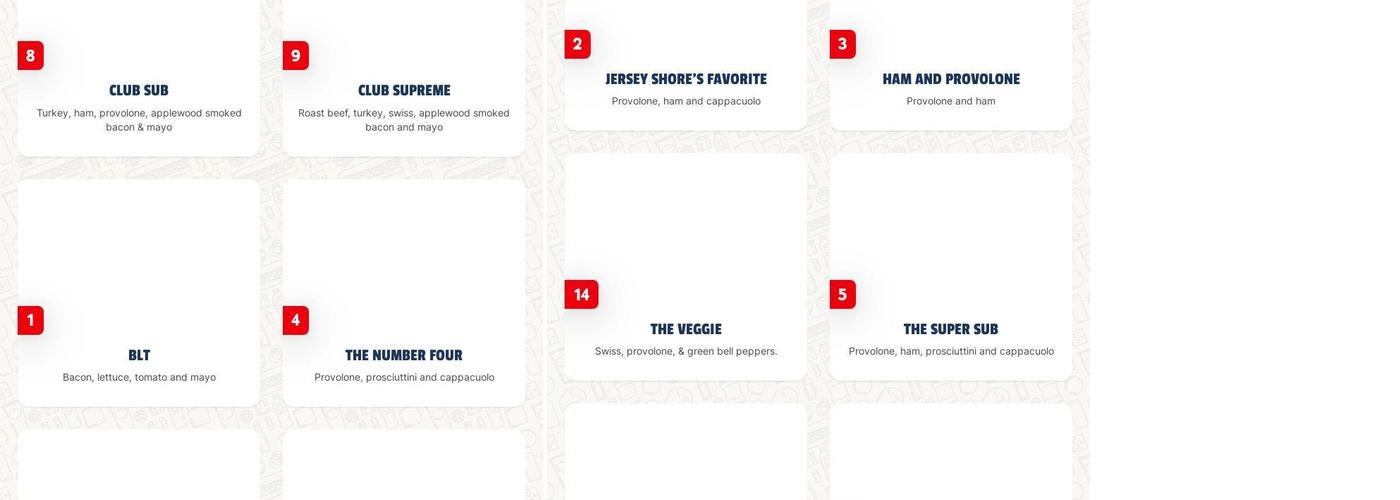 Jersey Mike's Subs Menu