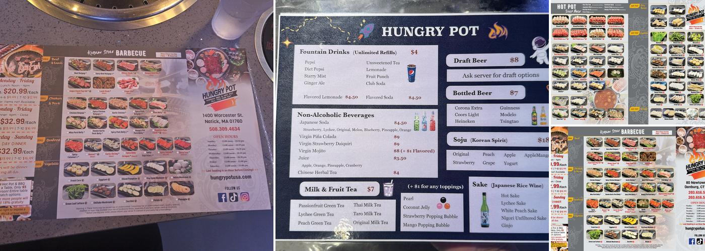 Hungry Pot Korean BBQ & Hot Pot Menu