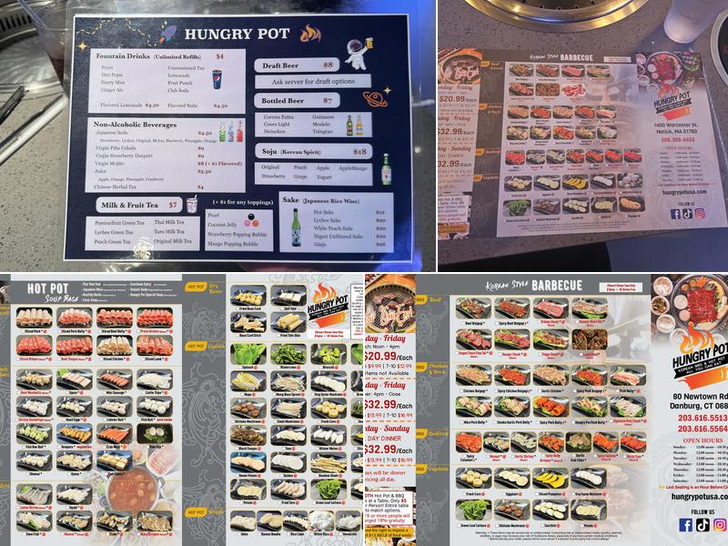 Hungry Pot Korean BBQ & Hot Pot Menu