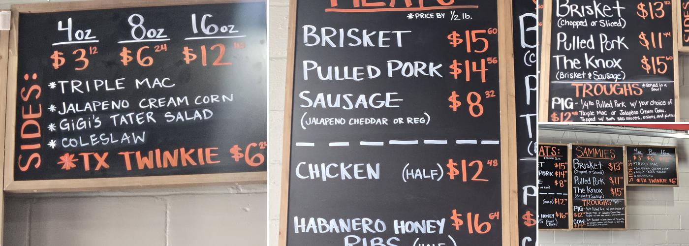 Bubby's BBQ Menu
