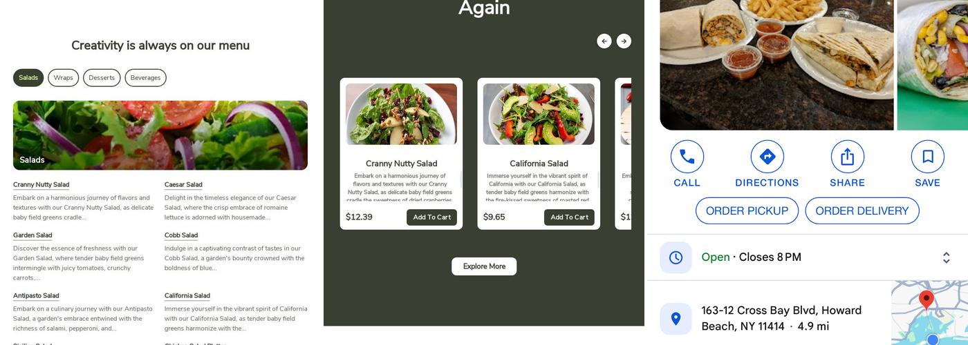 That's A Wrap Menu