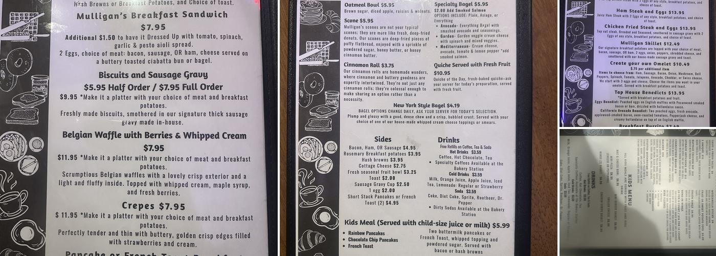 Mulligan’s Tap House Menu