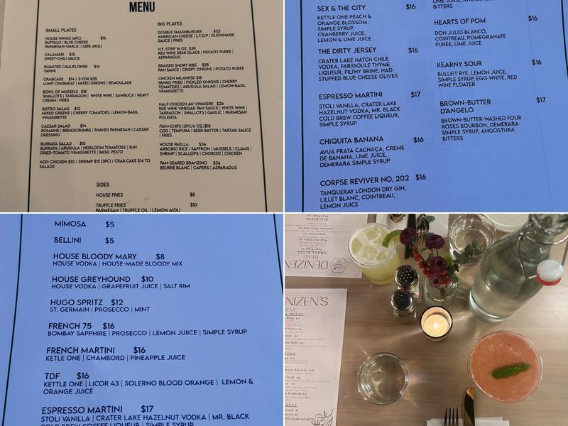 Denizen's Menu