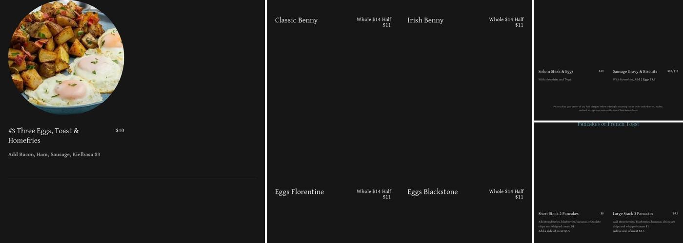Templeton Cafe & Pub Menu