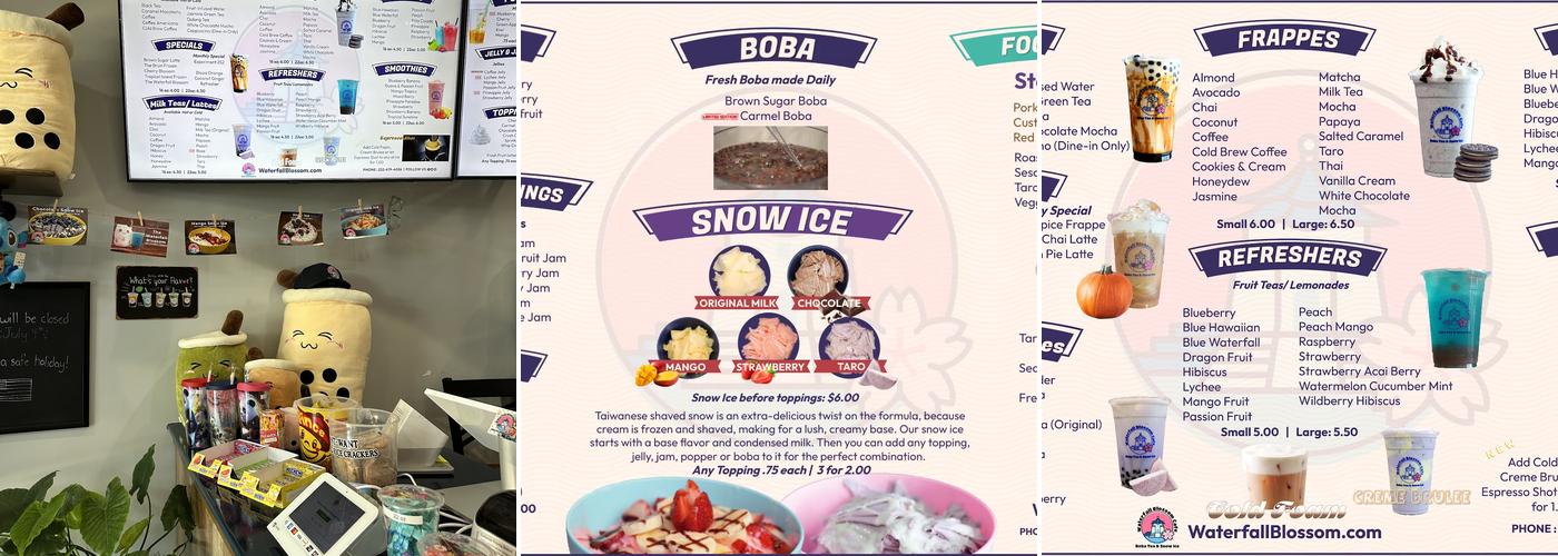 Waterfall Blossom Cafe Menu