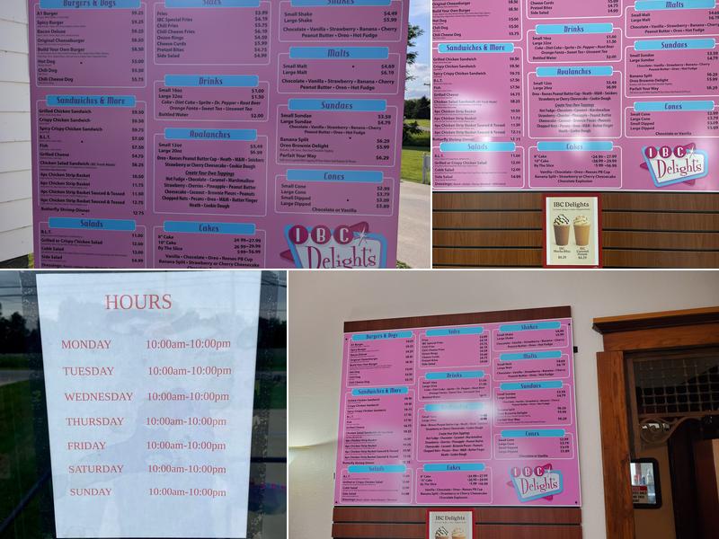 IBC Delights Menu