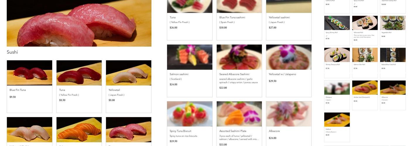 Tomodachi Sushi Menu