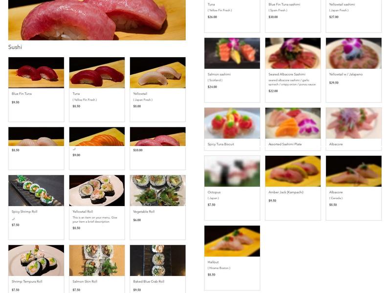 Tomodachi Sushi Menu