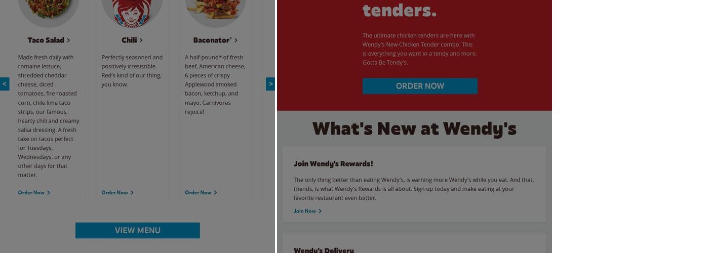 Wendy's Menu