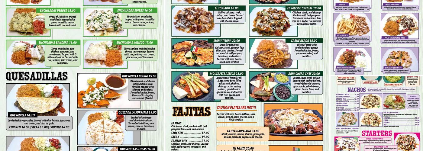 Palenque Troy Menu