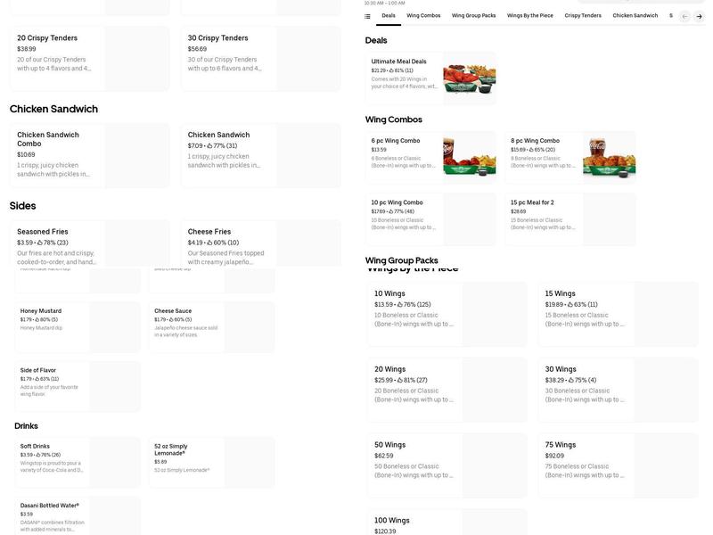 Wingstop Menu