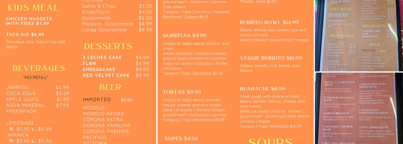 El Ranchito Menu