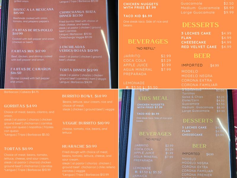 El Ranchito Menu