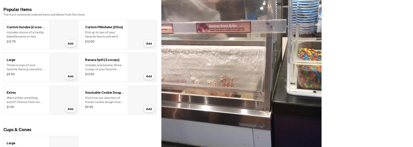 Ben & Jerry’s Menu