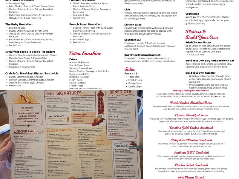 Ruby Slipper Menu