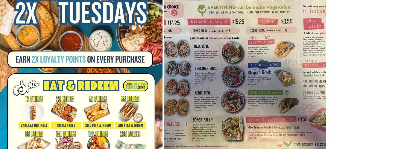 Spitz Mediterranean Street Food Menu