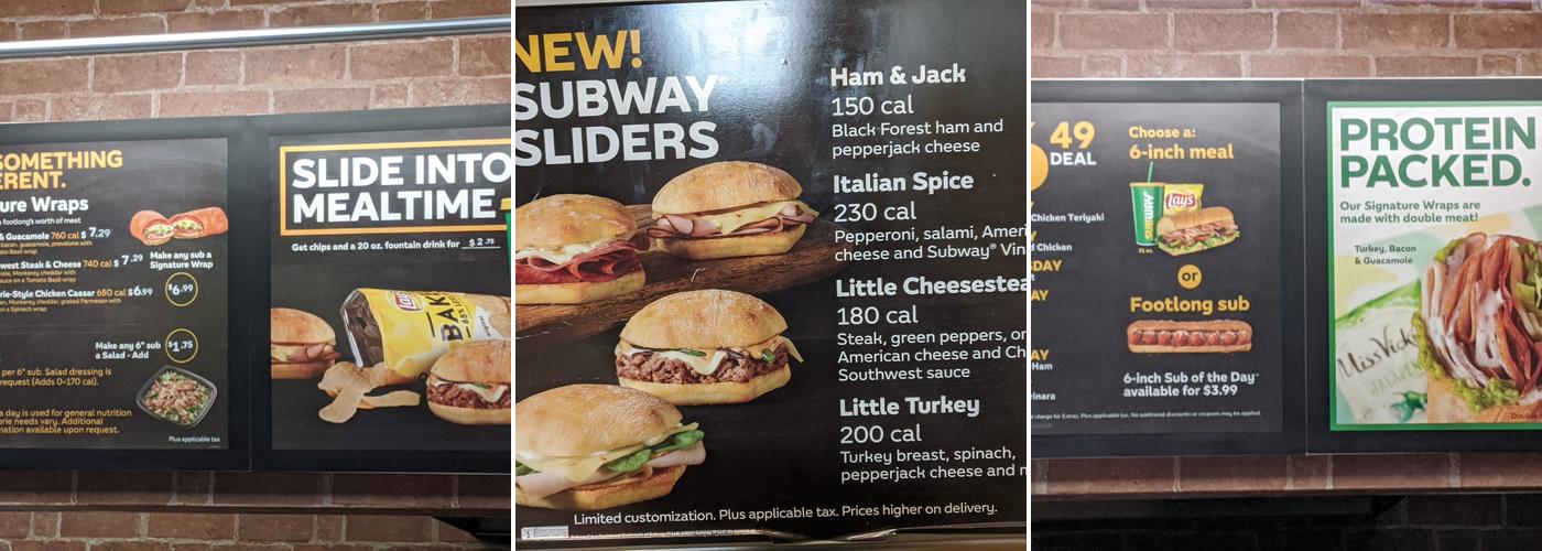 Subway Menu