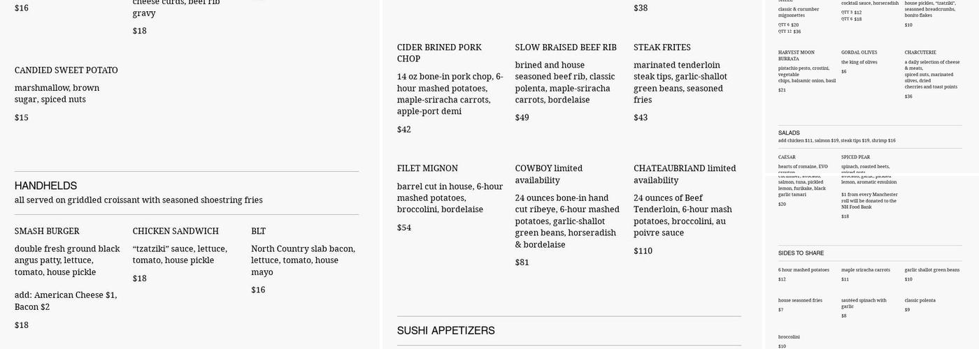 Evolution Bistro & Bar Menu