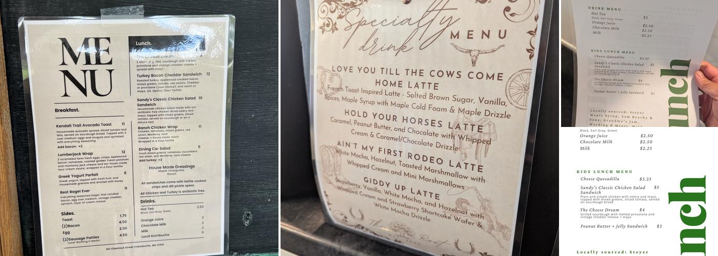 The Root Cafe Menu
