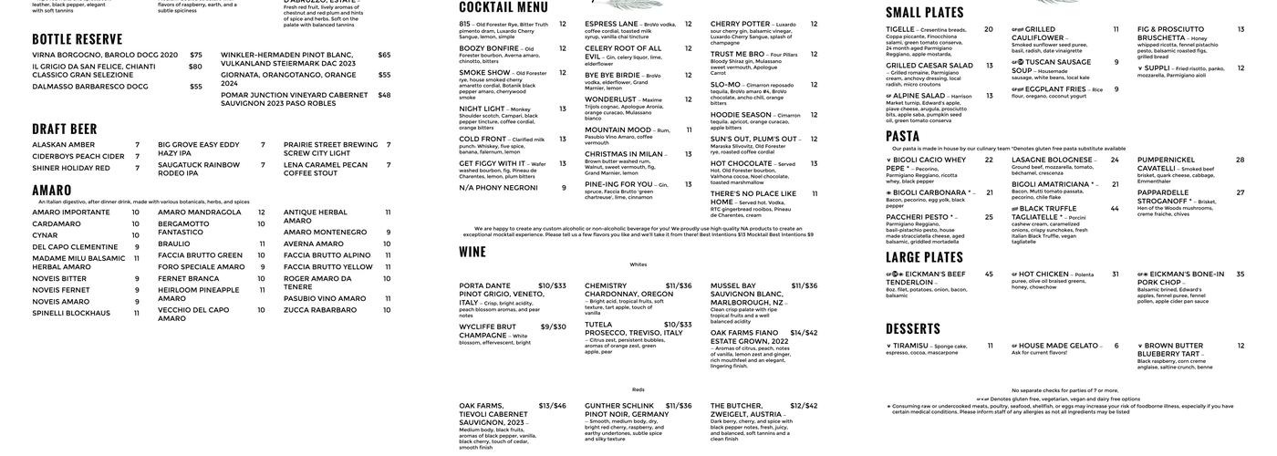 Plume Menu