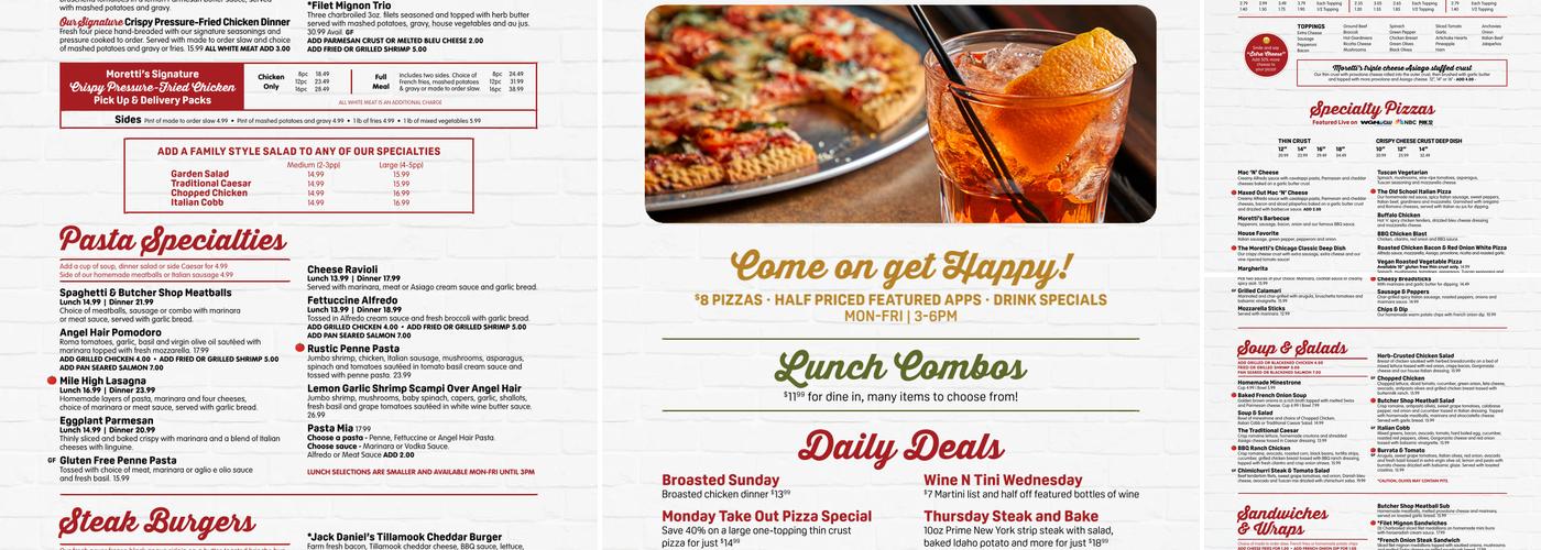Moretti's Wheeling Menu