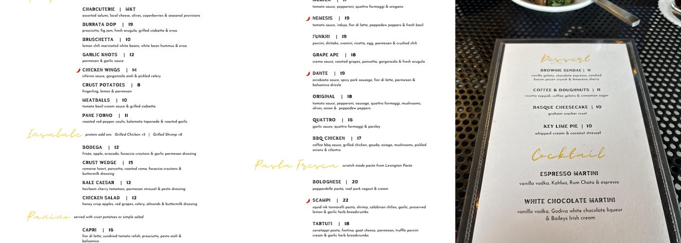 Crust Menu