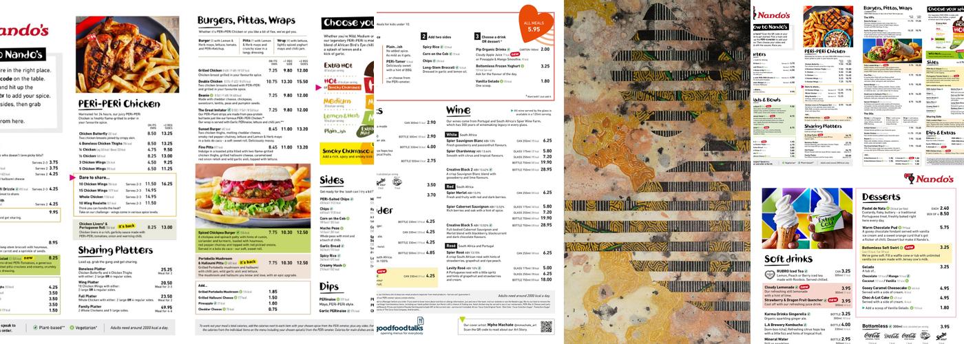 Nando's Derby - Market Place Menu