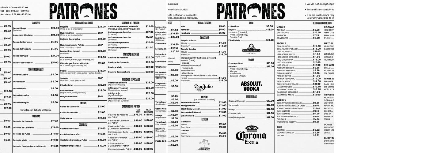 Patrones Menu