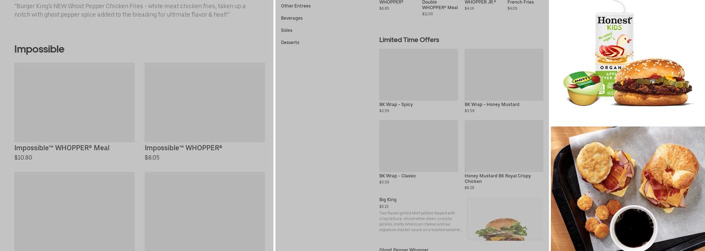Burger King Menu
