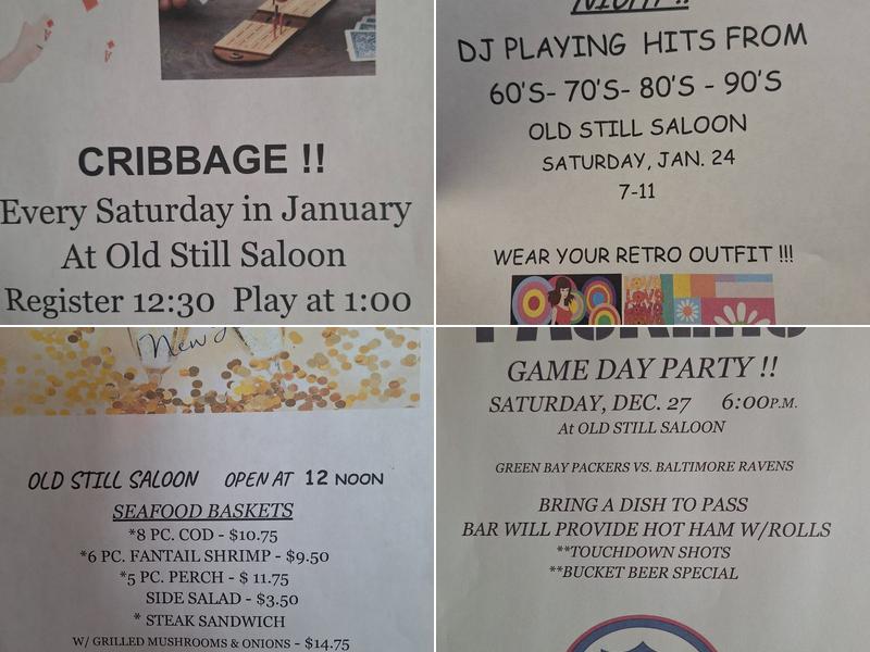 Old Still Saloon 11105 WI-32, Gillett