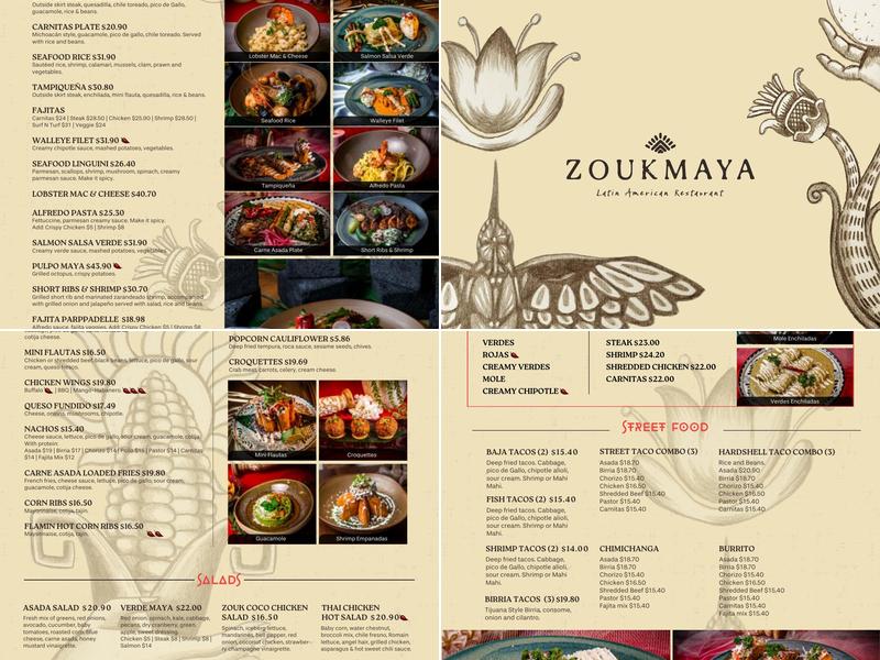 ZOUKMAYA Menu