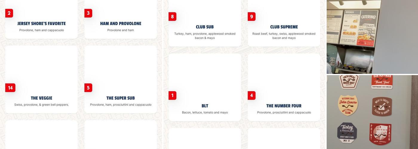 Jersey Mike's Subs Menu