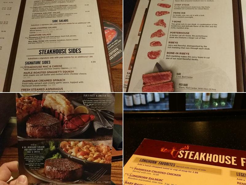 LongHorn Steakhouse Menu